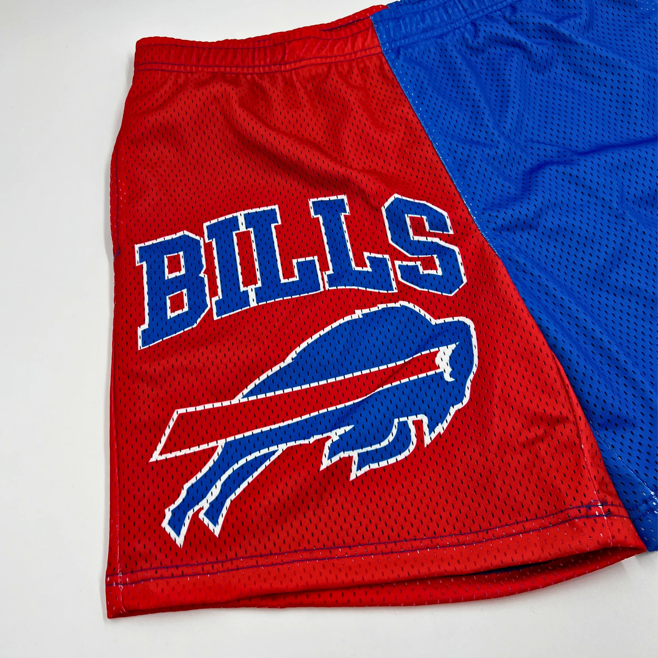 Buffalo Bills With Big Logo Split Color Mesh Shorts