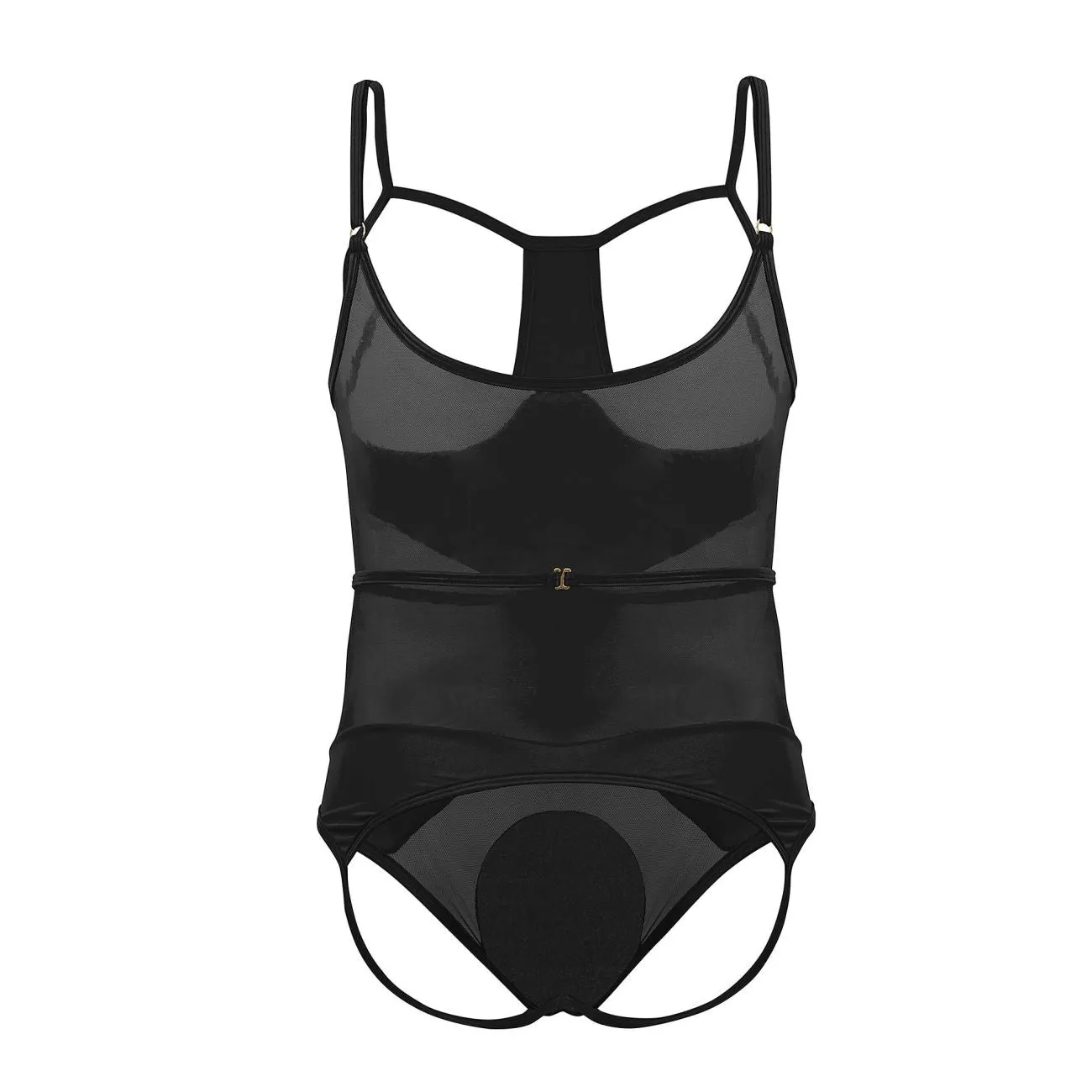 CandyMan 99670X Harness Bodysuit Color Black