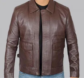 Classic Brown Vintage Indiana Jones Inspired Leather Jacket