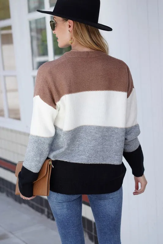 Color Block Cardigan