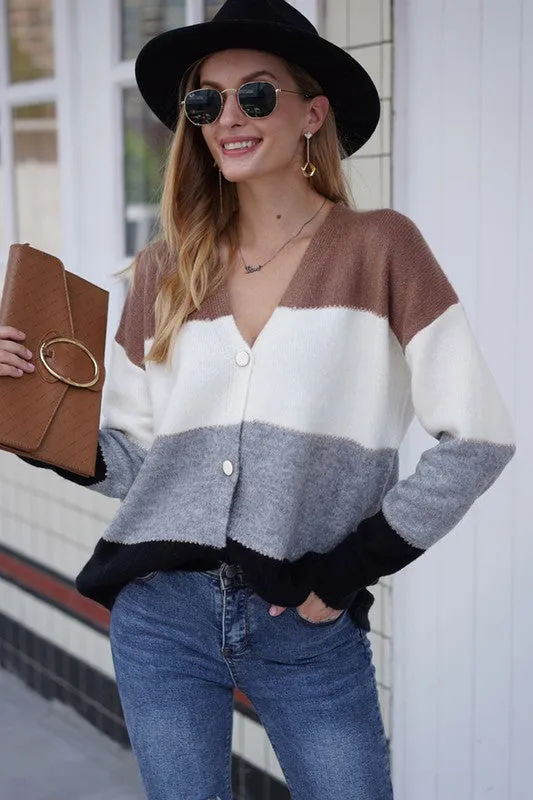 Color Block Cardigan