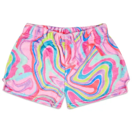 Color Swirl Plush Shorts