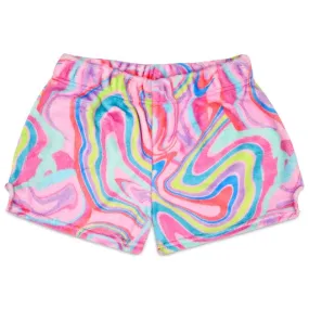 Color Swirl Plush Shorts