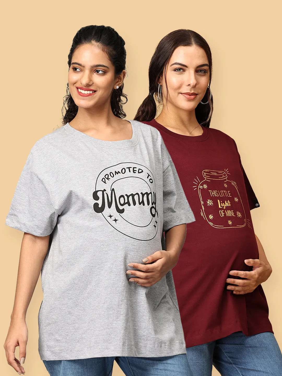 Combo Of 2 Oversized Mumma T shirts