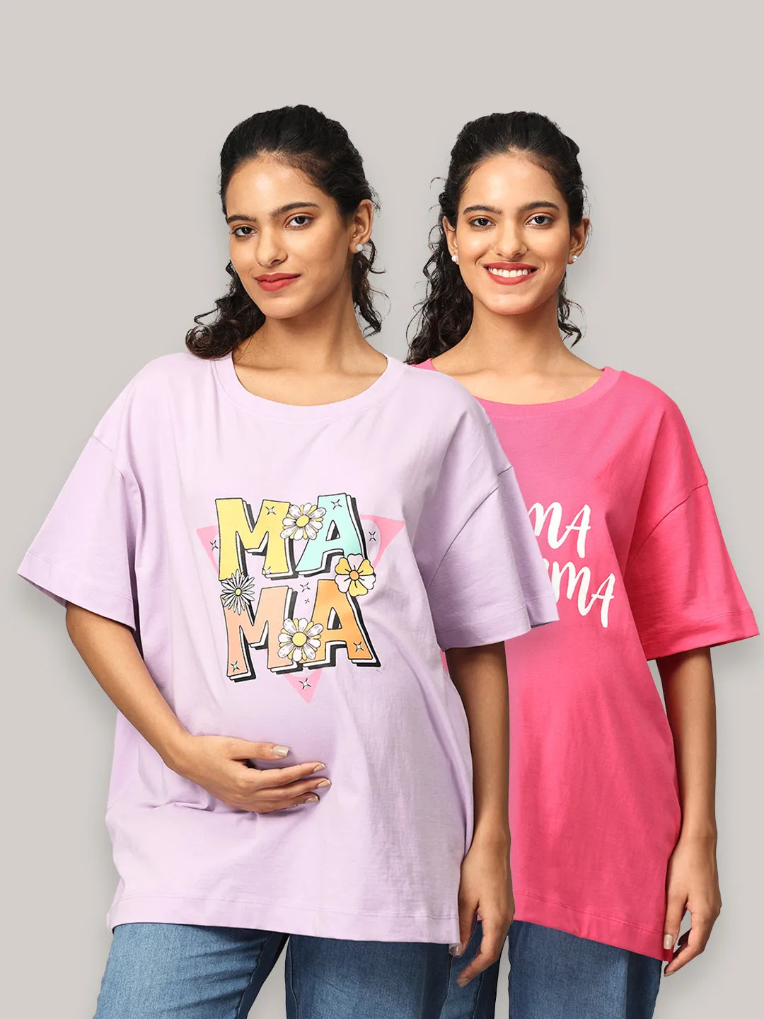 Combo Of 2 Oversized Mumma T shirts