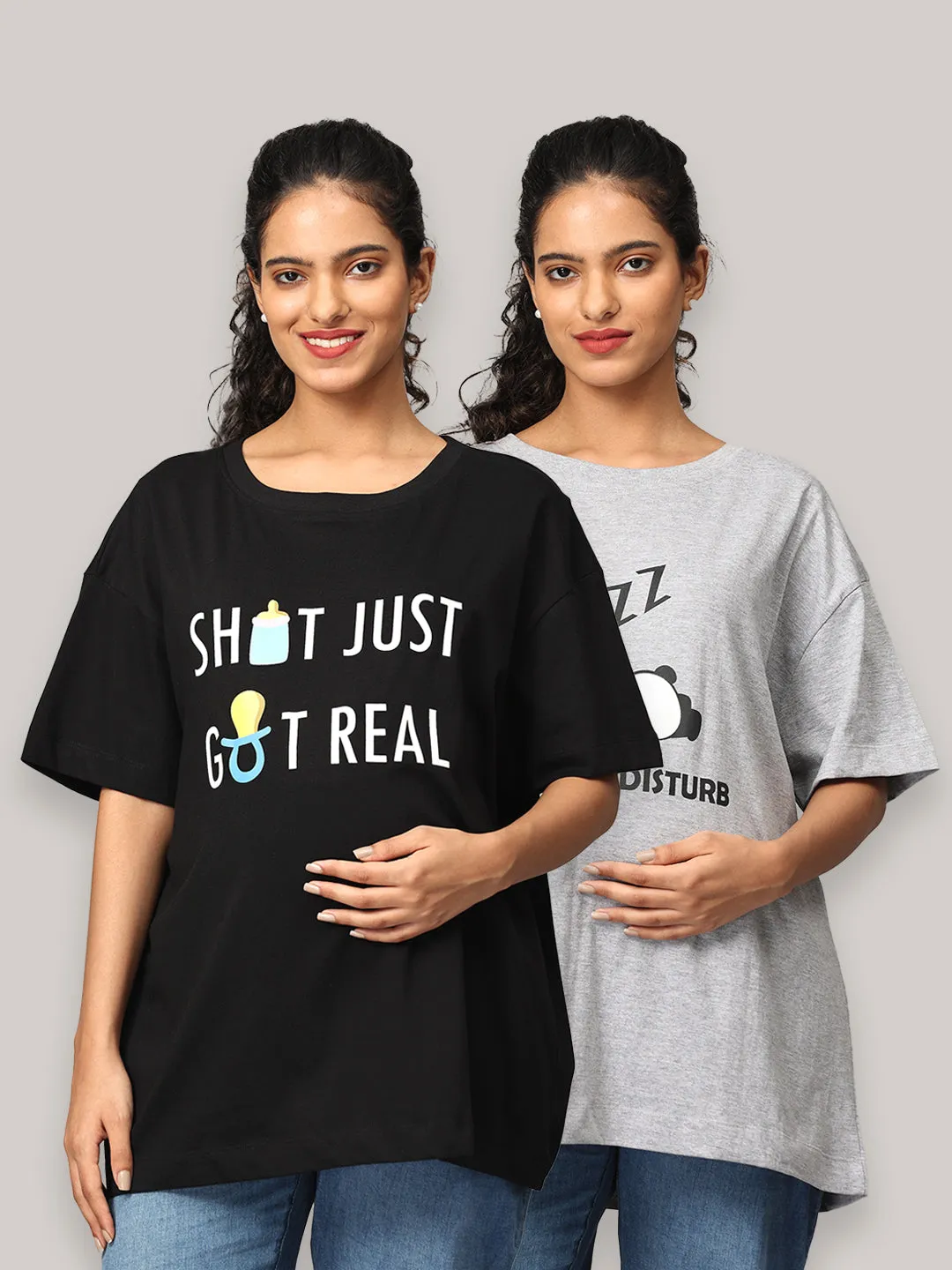 Combo Of 2 Oversized Mumma T shirts