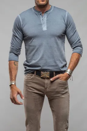 Coronado Cotton LS Henley in Capri Blue