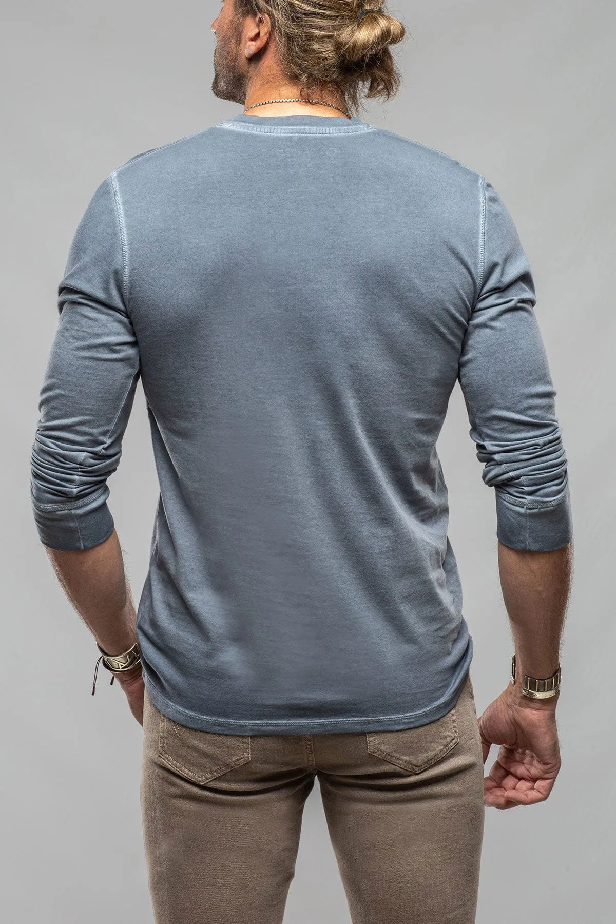 Coronado Cotton LS Henley in Capri Blue