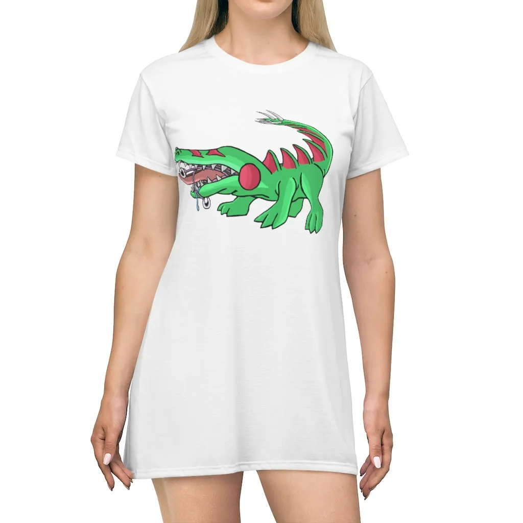 Crocodilas All Over Print T-Shirt Dress