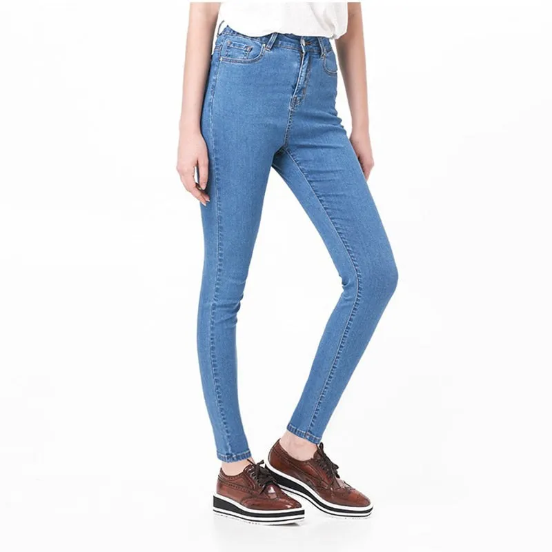 Denim Women's Jeans High Waist Stretchable Skinny Pants Trousers