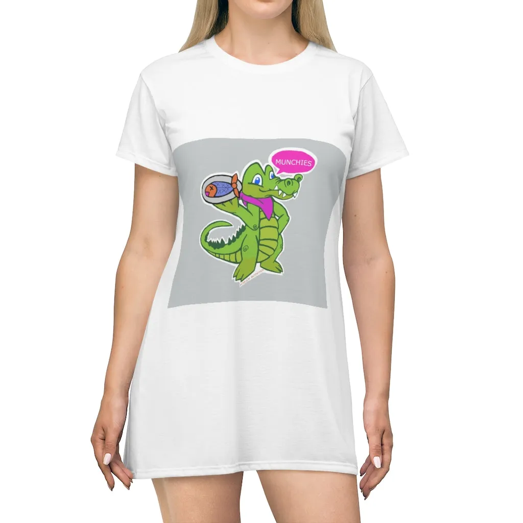 Diner Croc All Over Print T-Shirt Dress