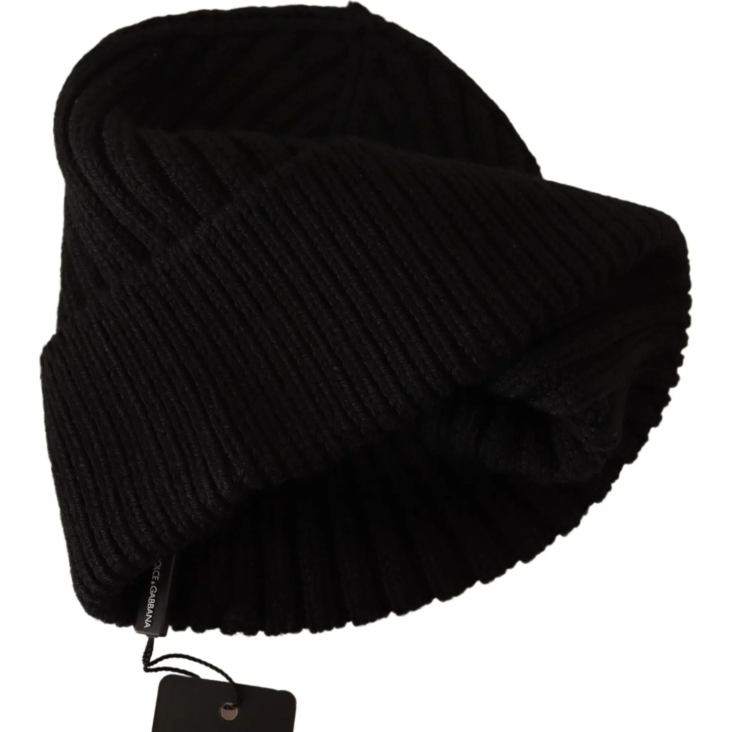 Dolce & Gabbana Elegant Cable Knit Wool Beanie with Fleece Liner