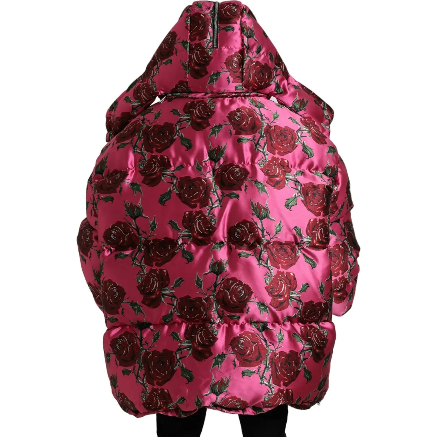 Dolce & Gabbana Elegant Rose Print Quilted Jacket