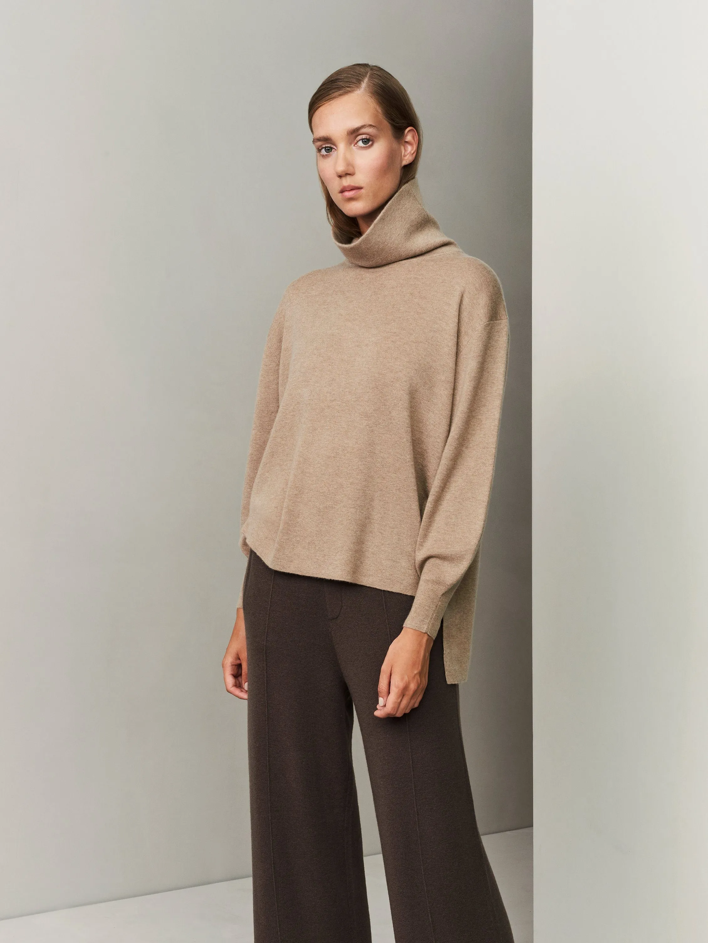 [ECO Cashmere] In the Form Eco-Cashmere Turtleneck Sweater - Light Taupe