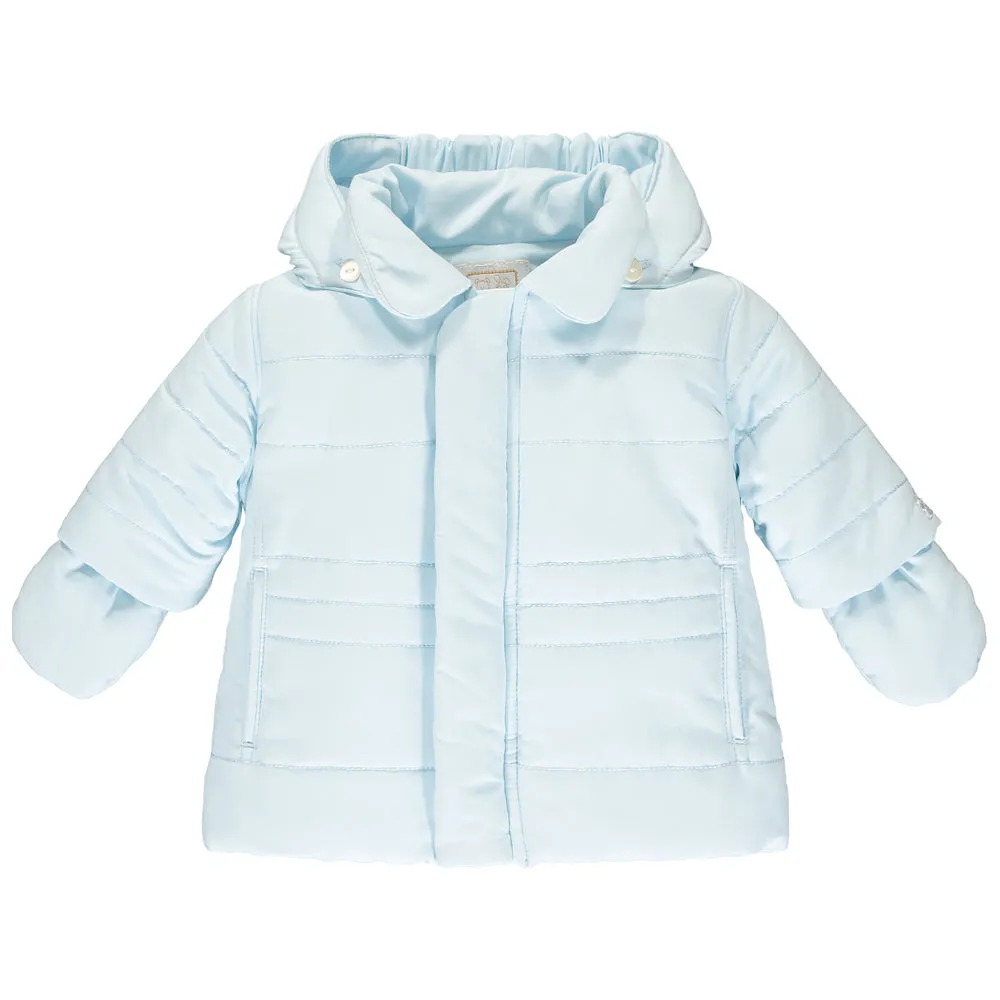 Emile et Rose 'Neil' blue padded jacket with mitts