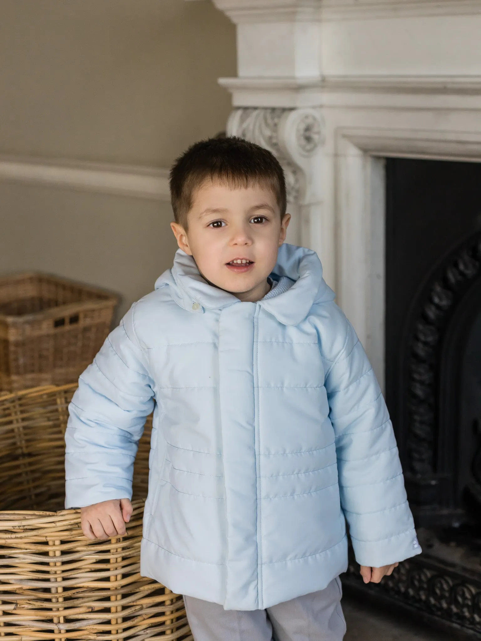 Emile et Rose 'Neil' blue padded jacket with mitts