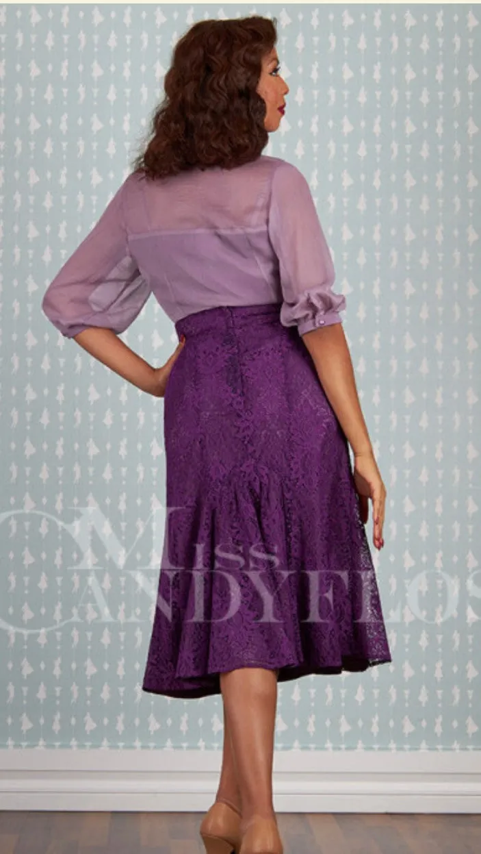 Enid-Violette 1940s-inspired lace trumpet skirt by Miss Candyfloss