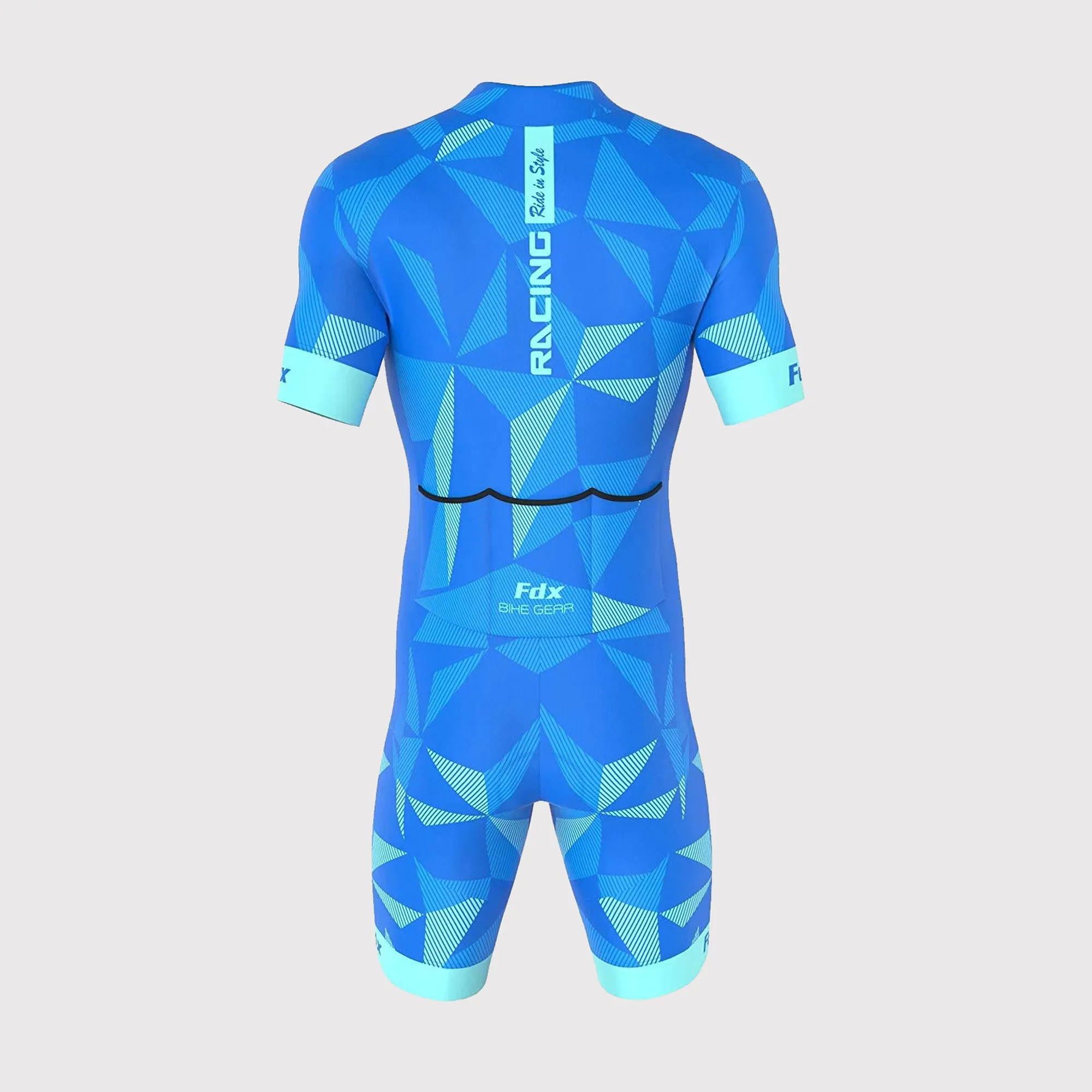 Fdx Splinter Blue Men's & Boy's Padded Triathlon / Skin Suit