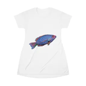 Fish All Over Print T-Shirt Dress