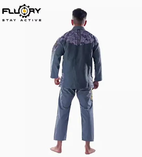 FLUORY BJJF02 JIU JITSU GI Size XS-XL GREY UNISEX