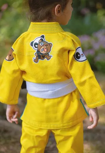 FLUORY BJJF32 JIU JITSU GI JUNIOR SIZE XXXS-XL YELLOW