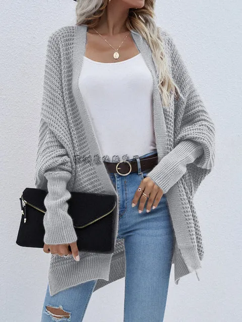 Flytonn-Fall Outfits Women Outwear Streetwear -hoco dresses homecoming dresses  women dress to impress -women  high street ins style -women's outerwear women's coat Women Casual Loose Fit Bat-wing Sleeve Knitted Sweaters Cardigan