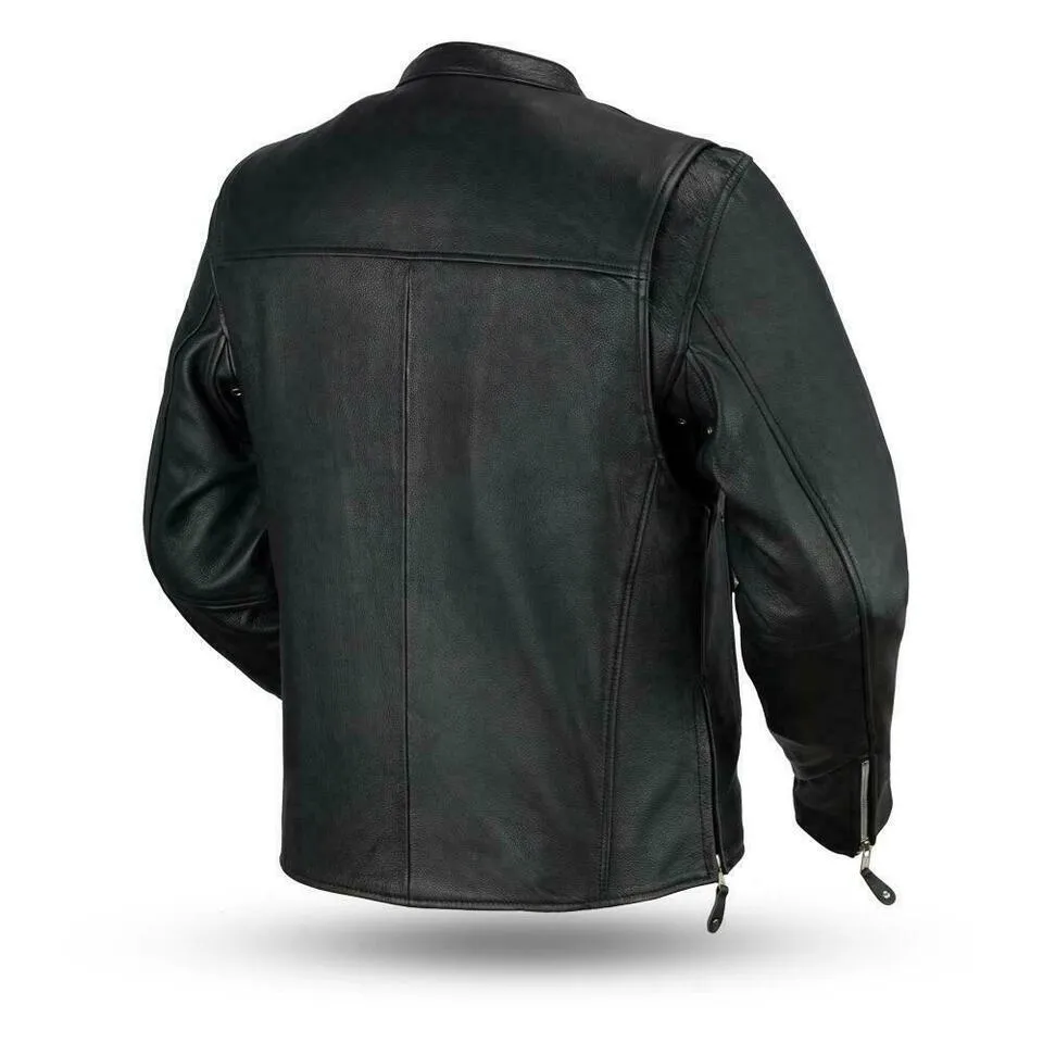 FMM202FBZ | Ace - Men's Motorcycle Café Style Leather Jacket