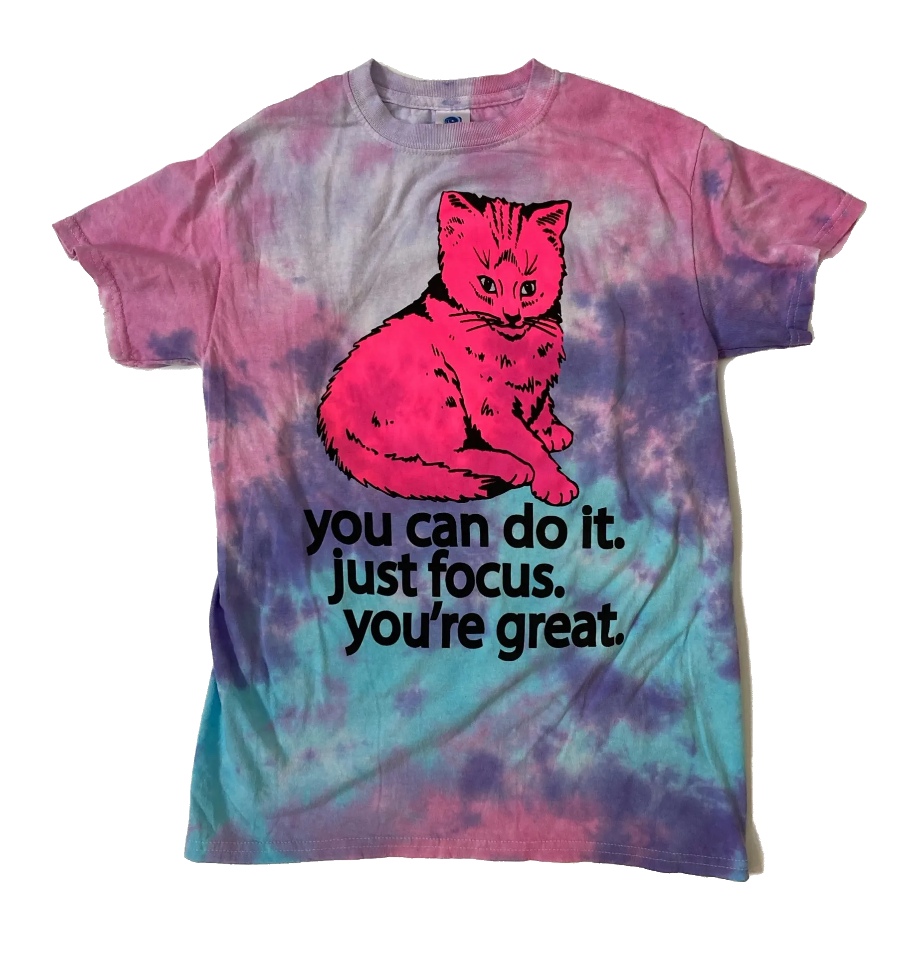 Focus Cat T-shirt - Cotton Candy