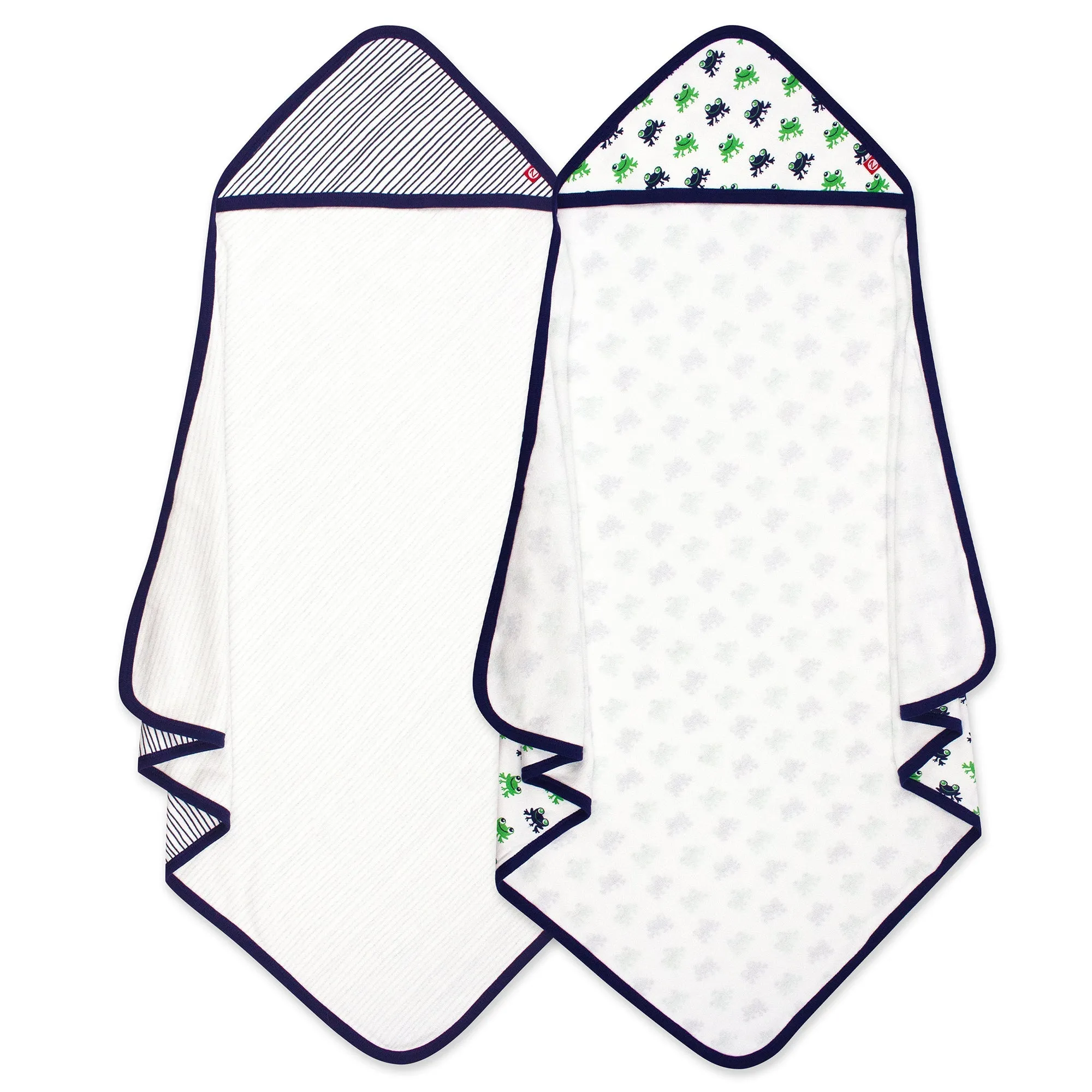 Frogs Organic Cotton Knit Terry Hooded Towel 2 Pack