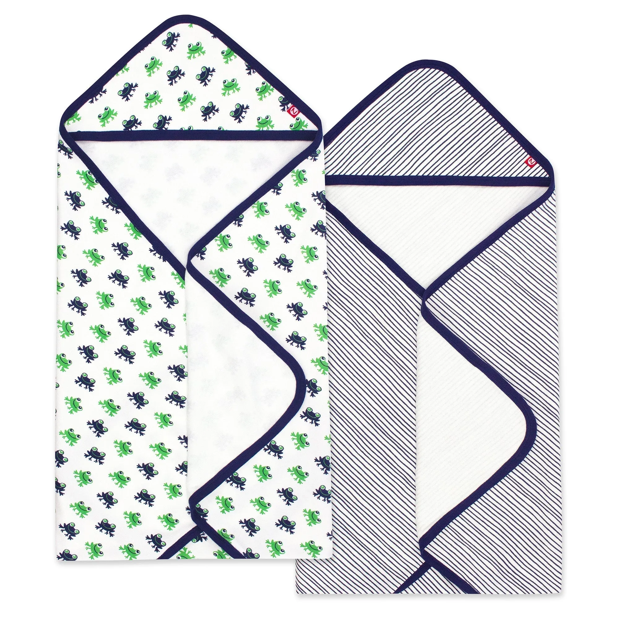 Frogs Organic Cotton Knit Terry Hooded Towel 2 Pack