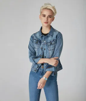 Gabriella Classic Denim Jacket - Light Blue