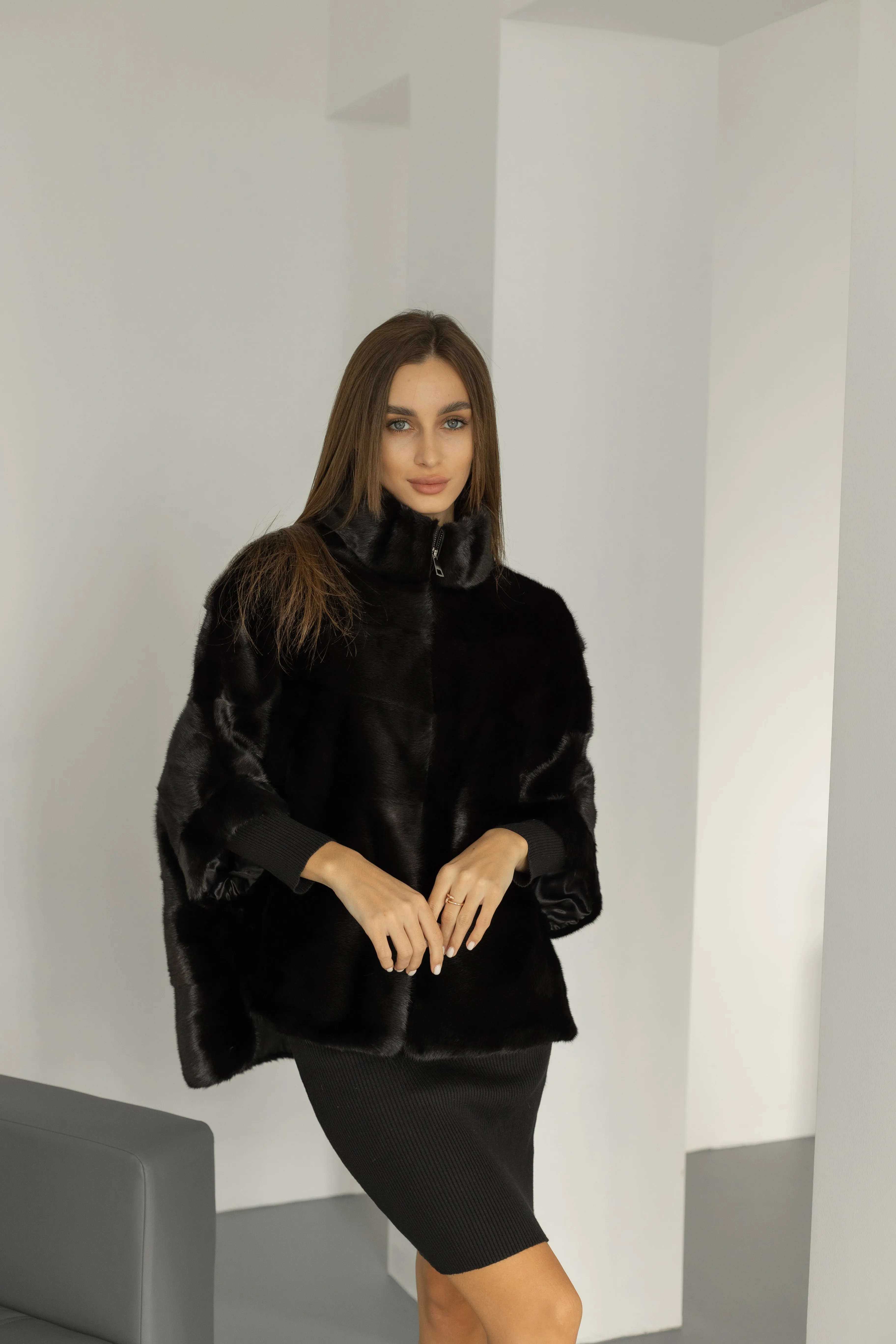 Genuine Scandinavian Mink Fur Poncho