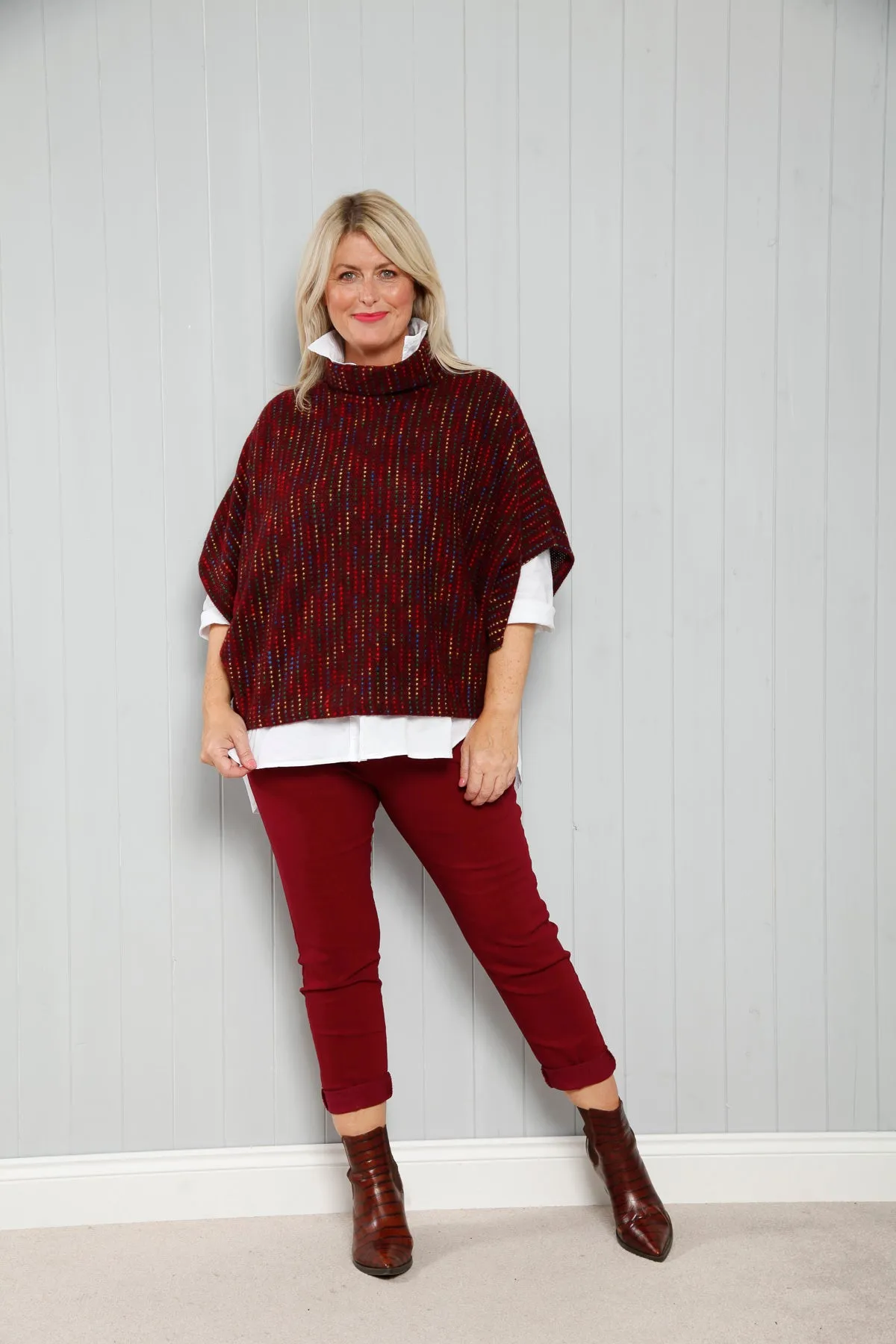 Goose Island 1572 Multi Fleck Cowl Neck Poncho (9 Colours)