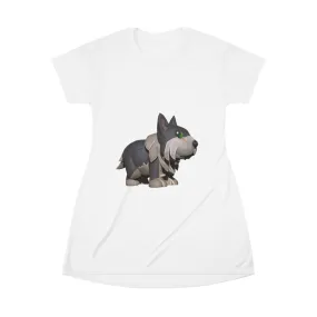 Grey Dog All Over Print T-Shirt Dress