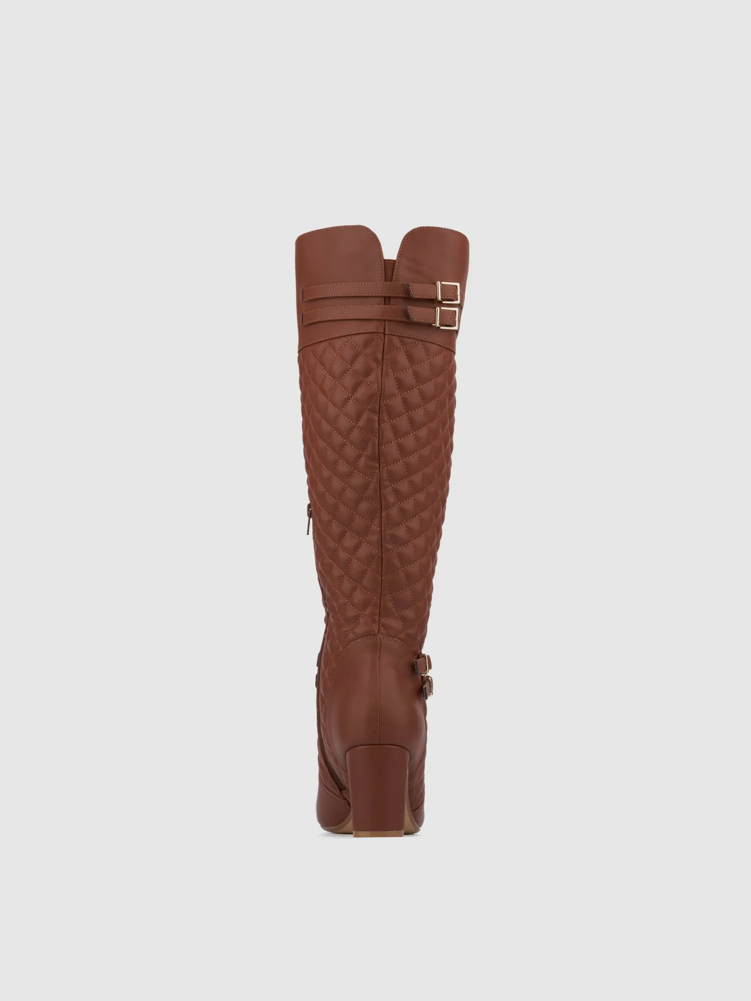 Halen Wide Calf Quilted Boot with Belt Detail