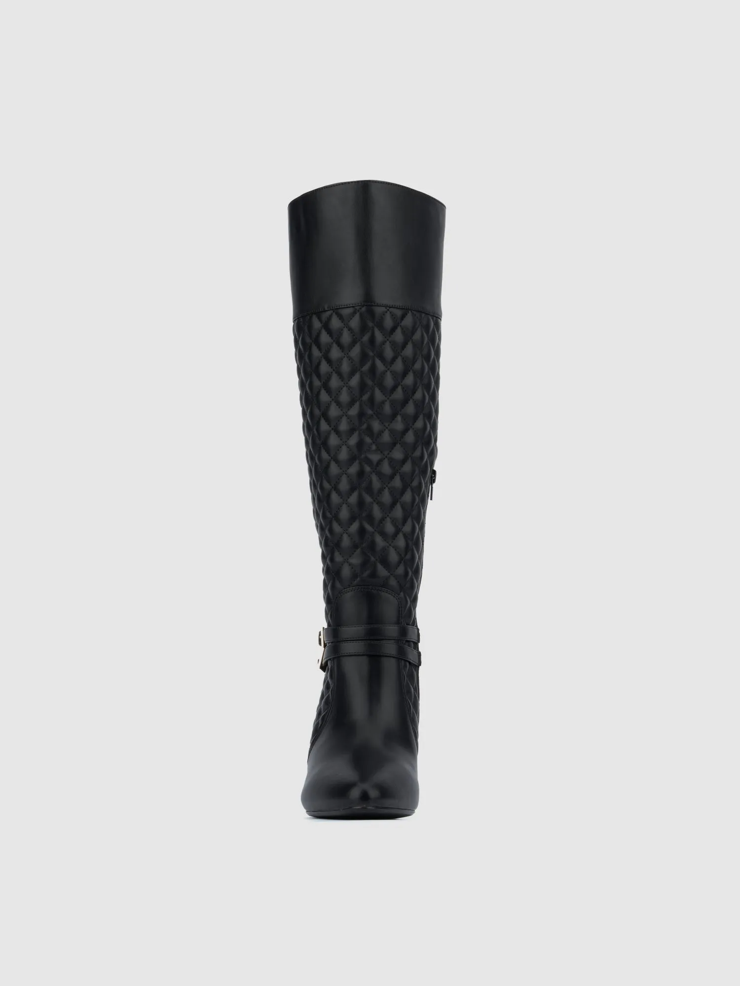 Halen Wide Calf Quilted Boot with Belt Detail