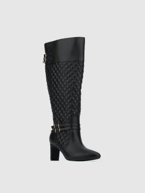 Halen Wide Calf Quilted Boot with Belt Detail