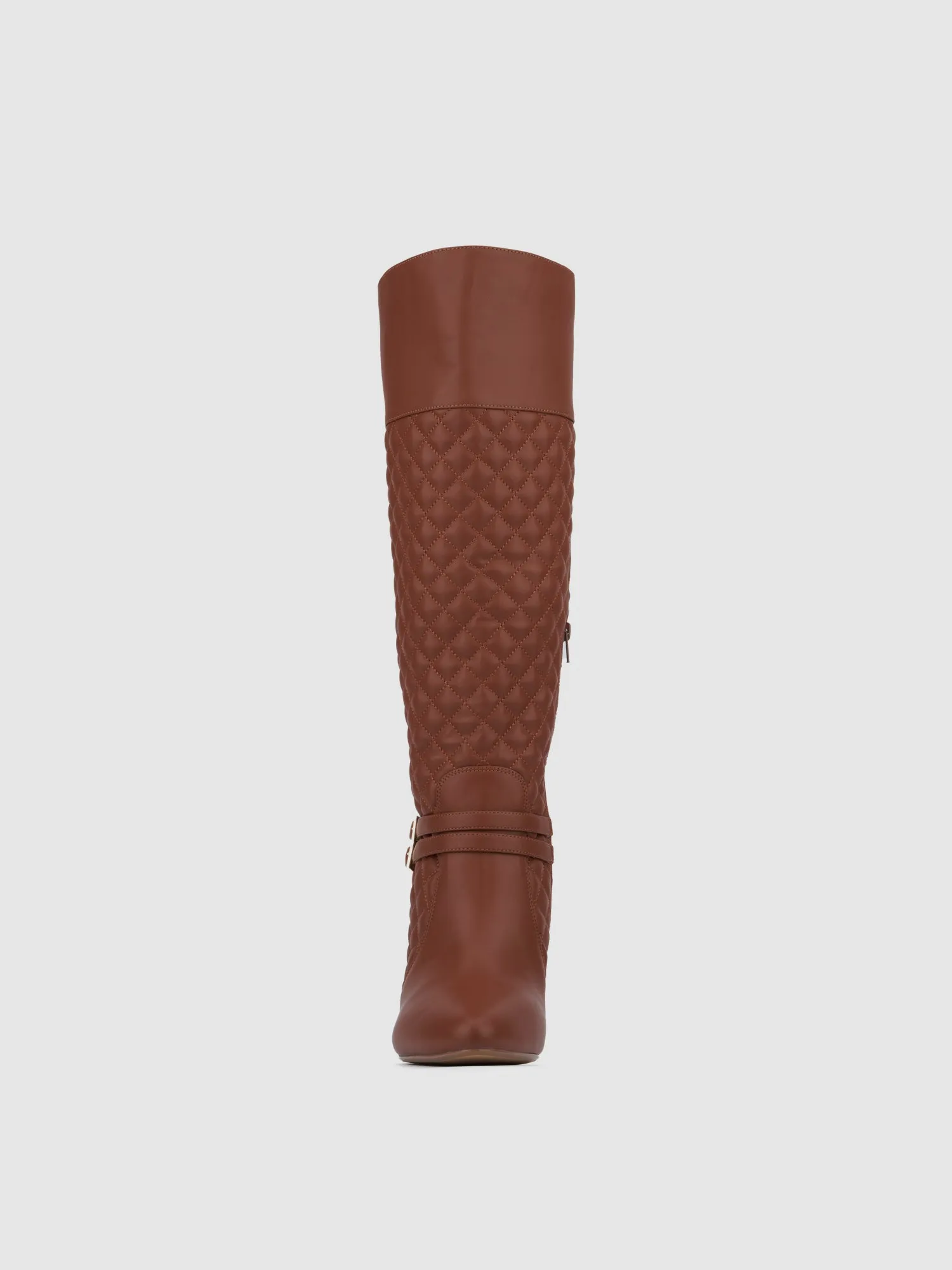 Halen Wide Calf Quilted Boot with Belt Detail