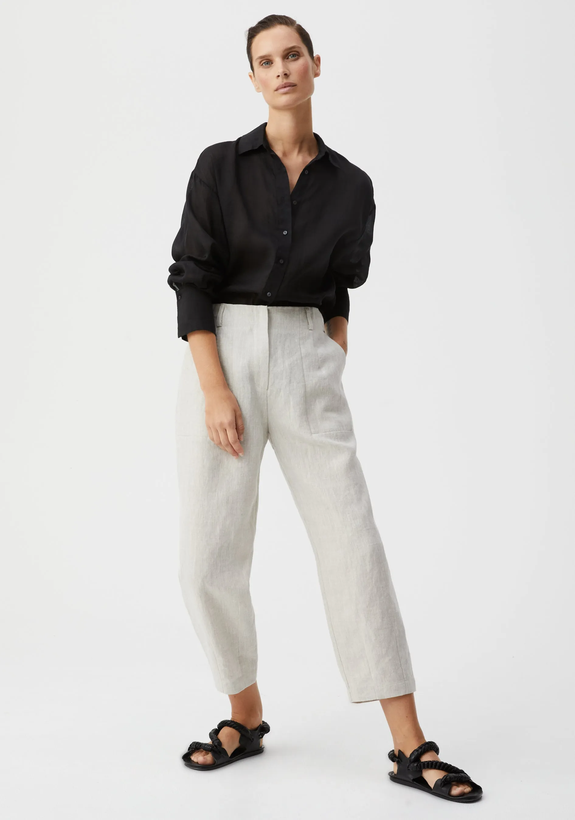 Henley Linen Pant_Flax