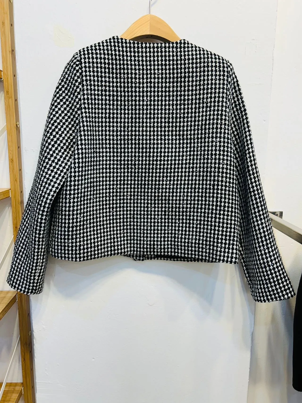 Houndstooth wool jacket