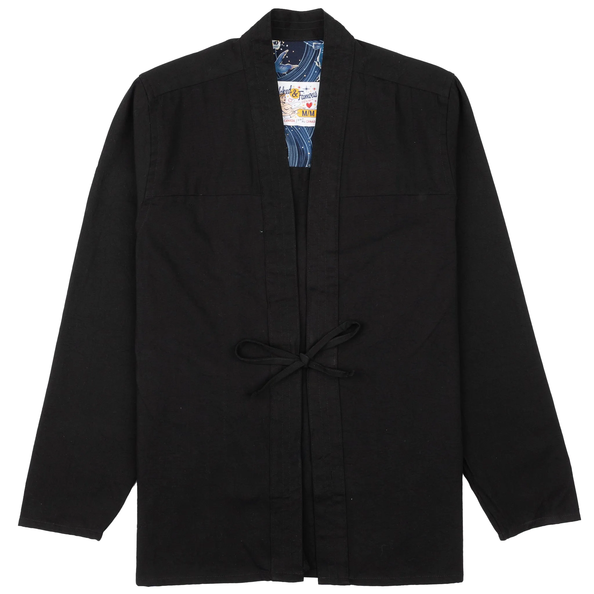 Kimono Shirt - Black Rinsed Oxford   Black Japanese Festival