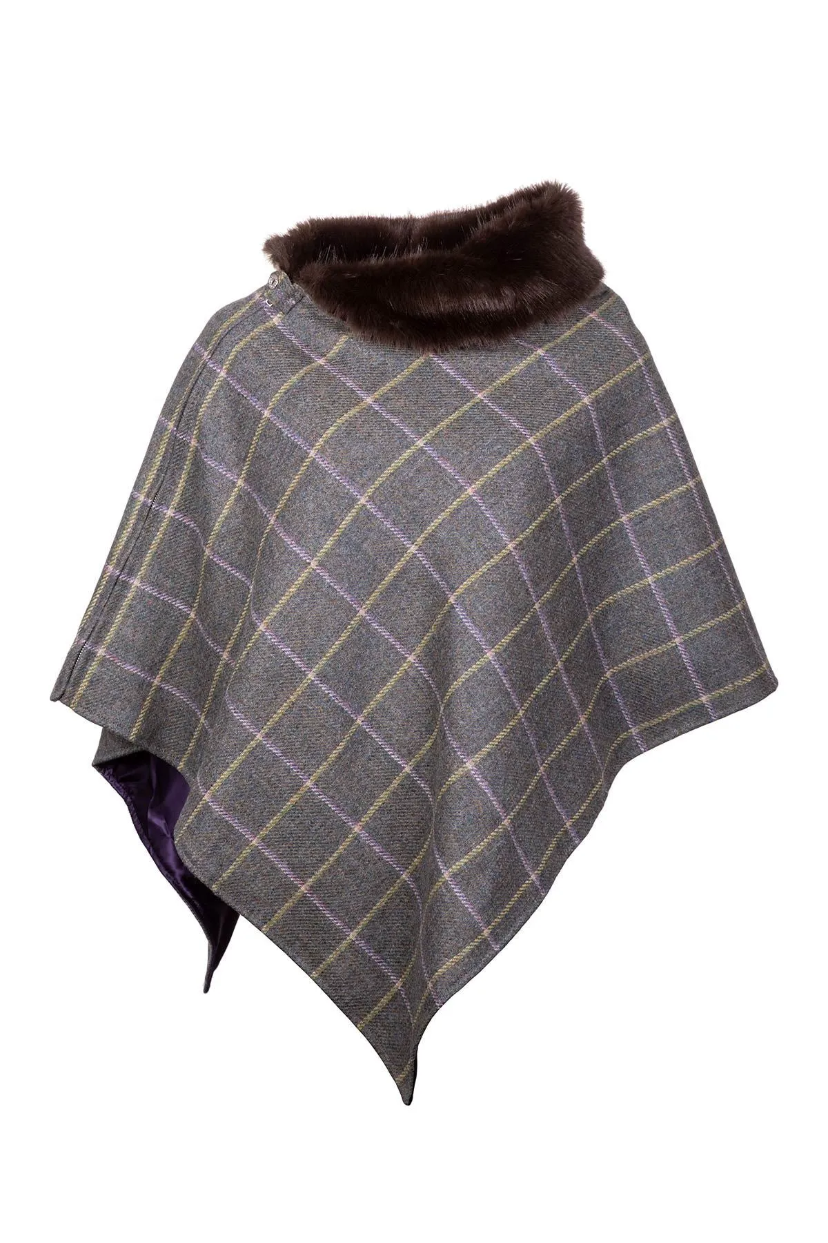 Ladies 100% Wool Tweed Poncho