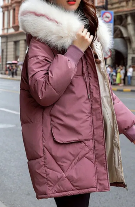 Large Fur Collar Down Padded Jacket Women