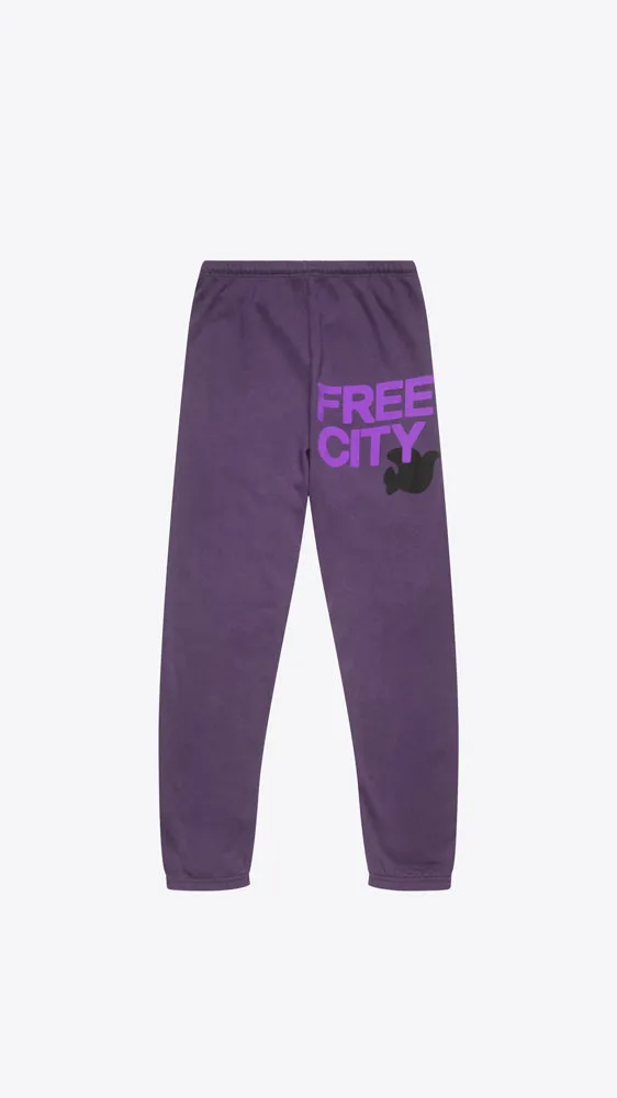 Large Sweatpant - Purple Plant