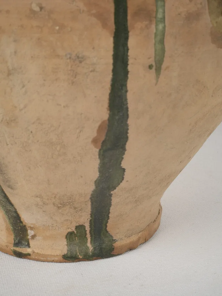 Late 19th Century French Confit Pot w/ ocher & green glaze 13½"