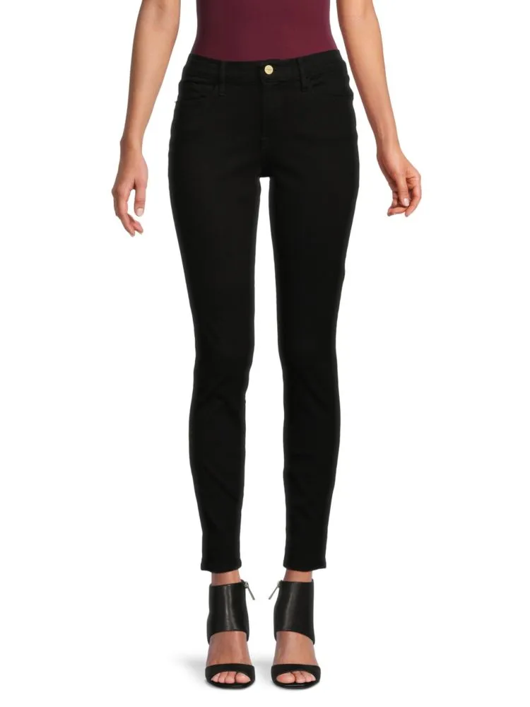 Le Color Peserico Mid Rise Ankle Skinny Jeans in Film Noir