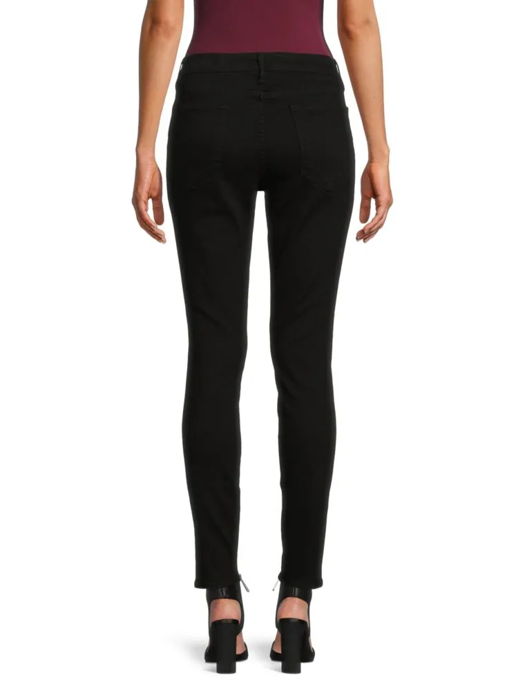 Le Color Peserico Mid Rise Ankle Skinny Jeans in Film Noir