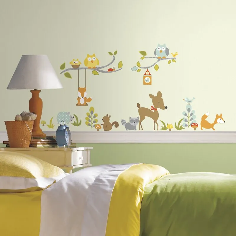 Leeksham 52 Piece Woodland Fox with Friends Wall Decal