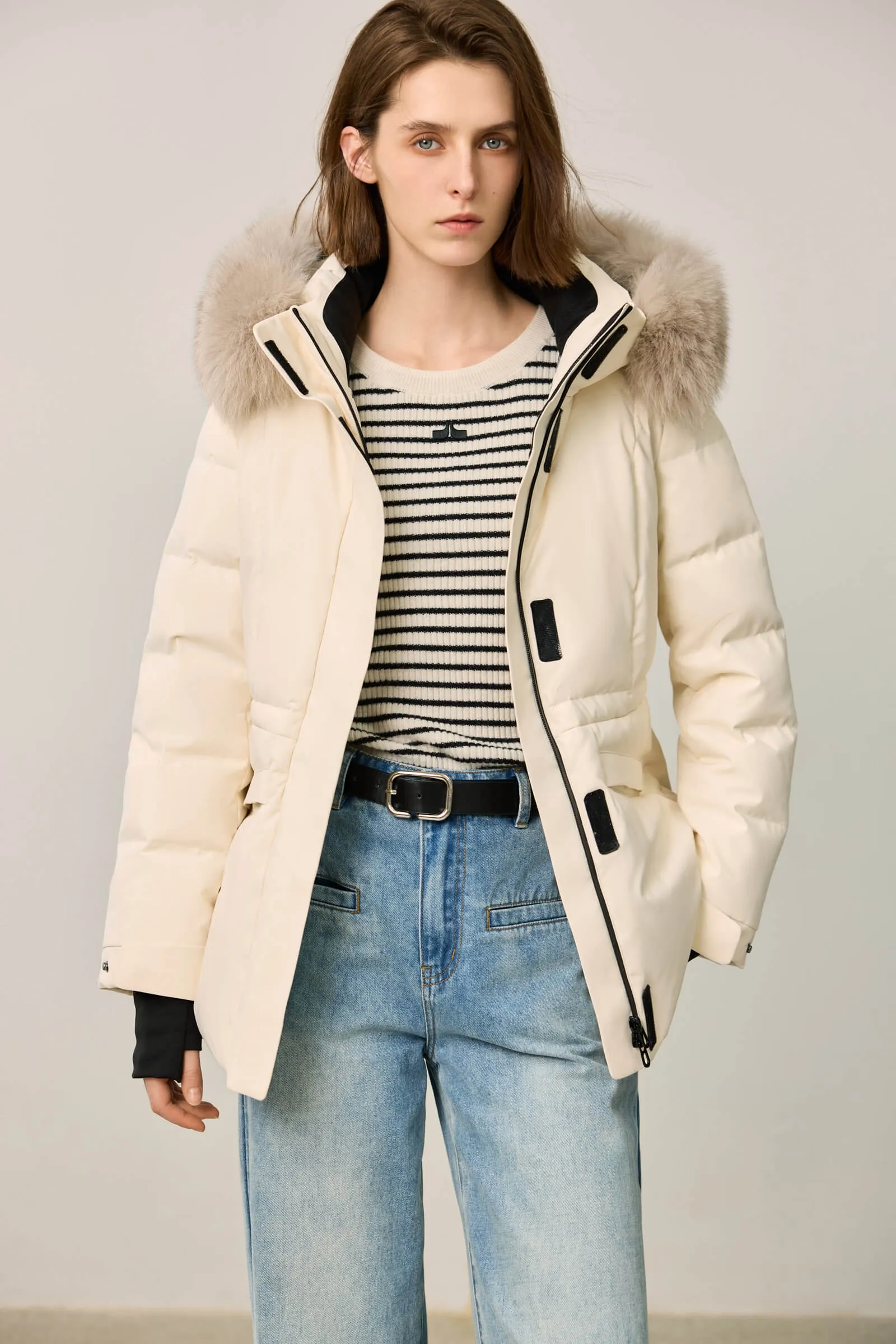 LILY Extreme Cold Fox Fur Trim Down Parka