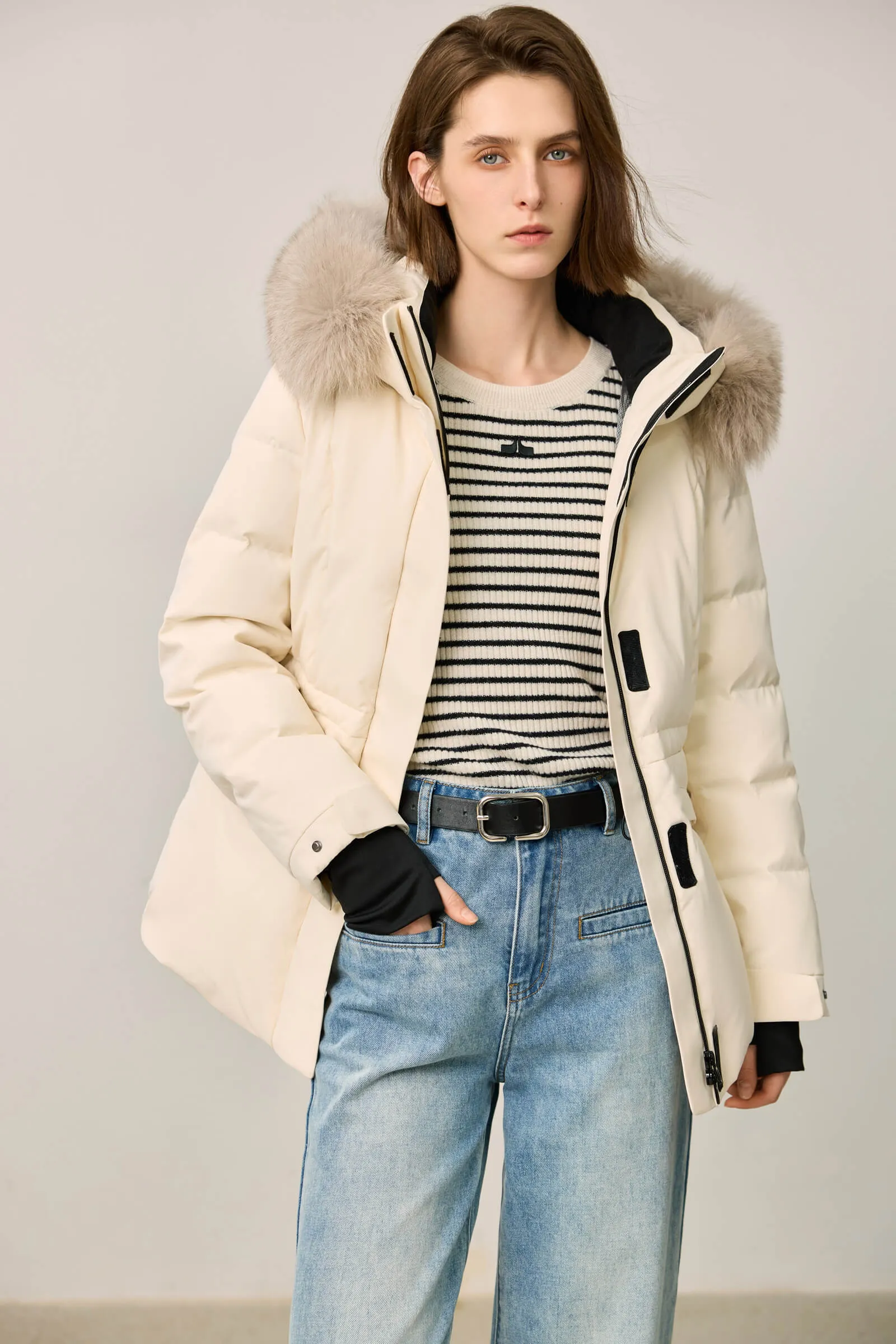 LILY Extreme Cold Fox Fur Trim Down Parka